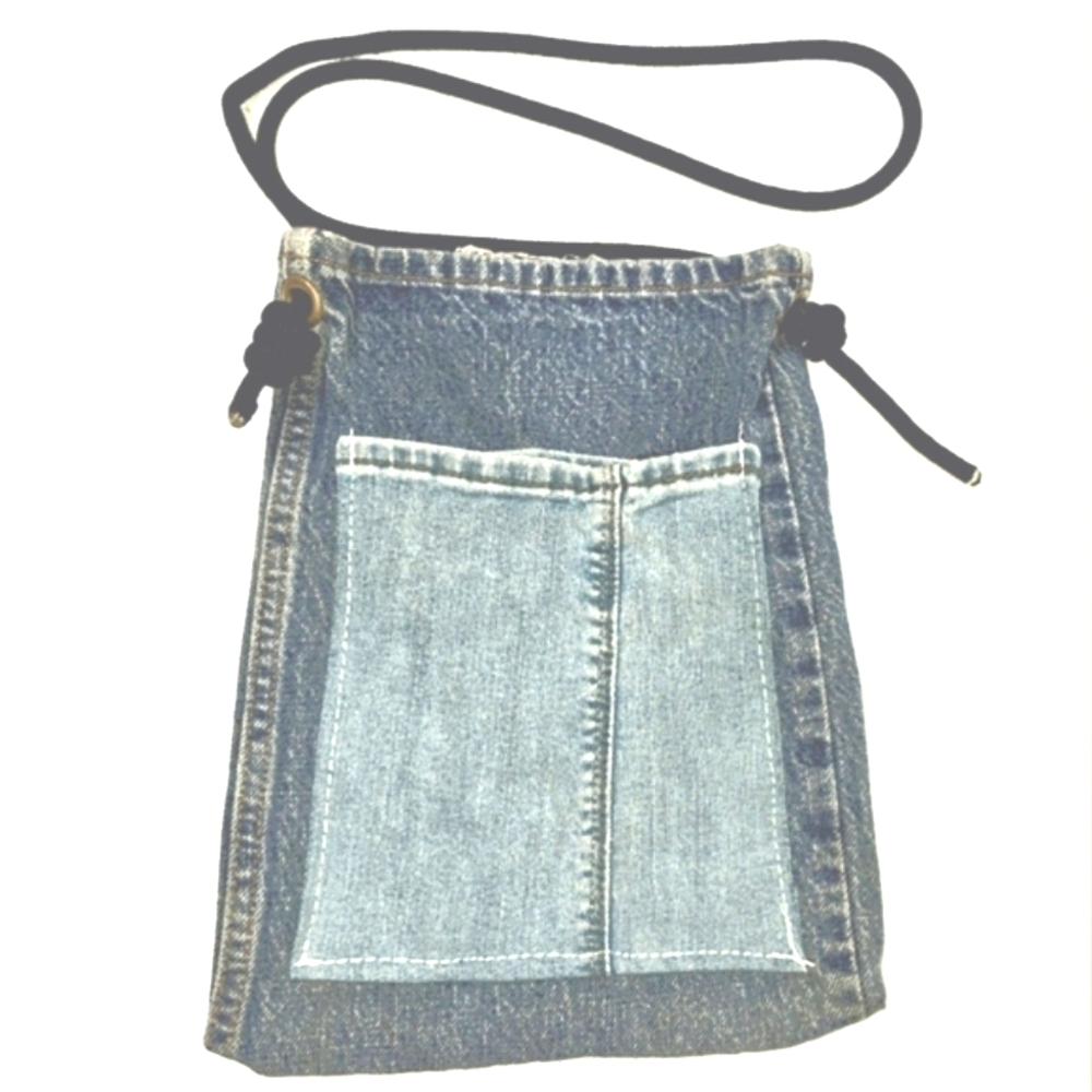 Handmade Denim Crossbody Bag Small Jean Shoulder Purse Y2K Indie Grunge Core